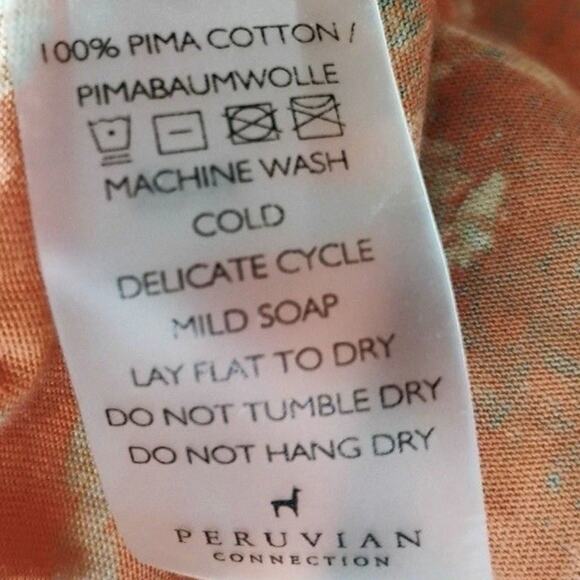 Peruvian Connection Women’s Latana Pima Cotton Medium Jersey Pockets Ruffle Hem - Picture 11 of 11